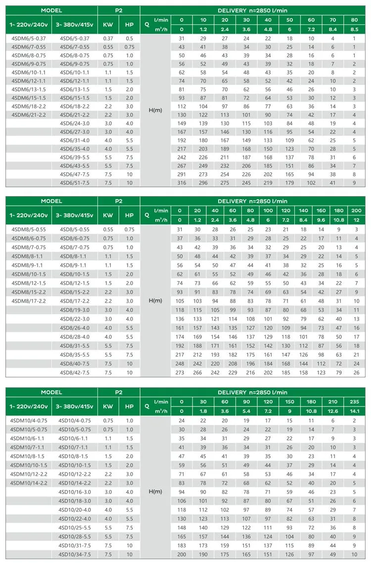 4sdm206-0.37 Best-Choice Electric Drowned Deep Well Submersible Pump (4SDM206-0.37)