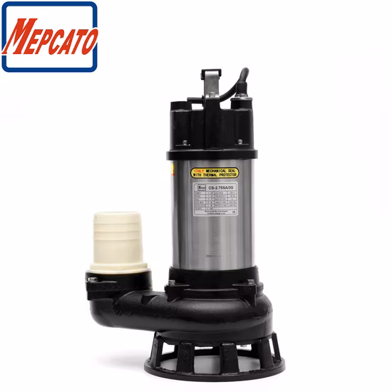 2HP 대형 흐름 수직 스테인레스 스틸 주철 전기 자동 산업 하수 폐수 배수 커터가있는 원심 잠수정 워터 리프트 펌프